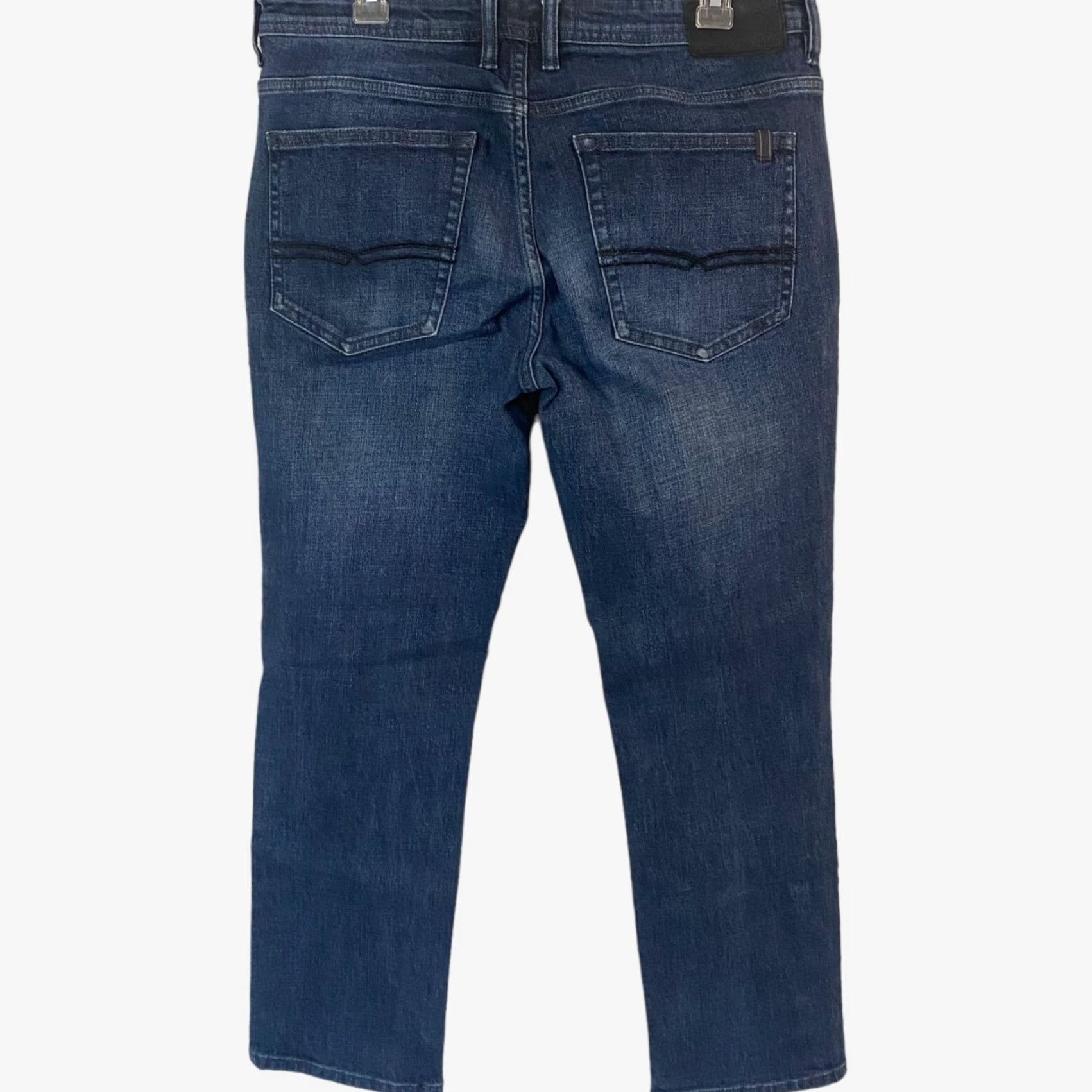 Buffalo David Bitton Buffalo David Bitton Jackson-X Jeans Mens 32X30 Dark Blue Denim Straight Stretch Jeans Mens 32X30 Blue Denim Straight Leg 5-Pocket Design Mens Size US 32 / EU 48 - 3 Thumbnail