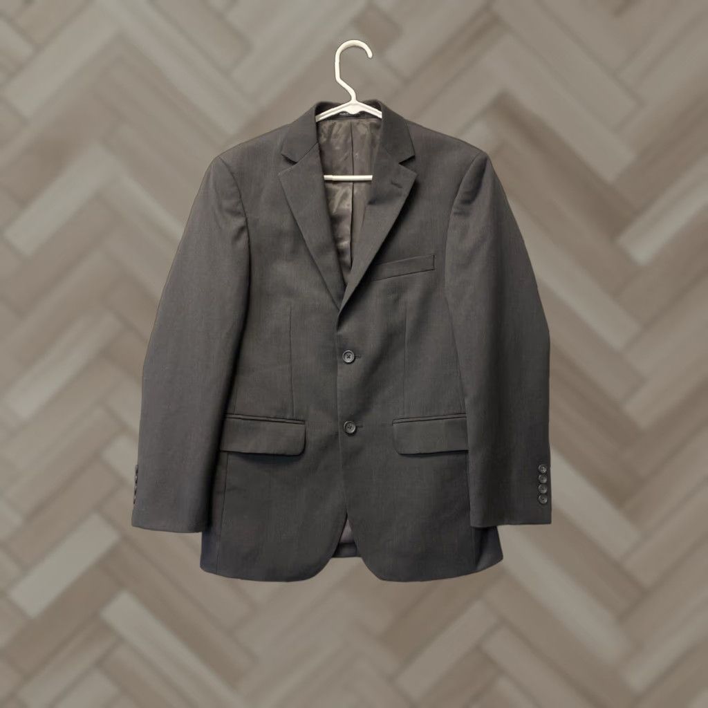 Pronto Uomo PRONTO Uomo Platinum Mens Sport Coat Jacket Blazer Gray 35S Single-Breasted 2-Button Notch Wool Jacket Short Dry Clean Only Mens Size 34R - 1 Thumbnail