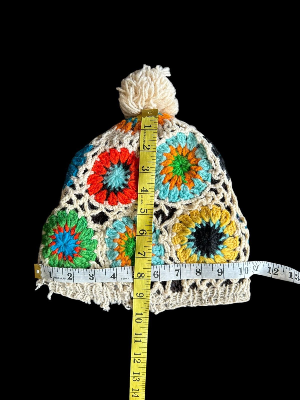 Japanese Brand × Kapital × Vintage Rare Hippies Style Crochet knitted Distressed Beanie Hat ☠️🌈☠️ Size ONE SIZE - 9 Thumbnail