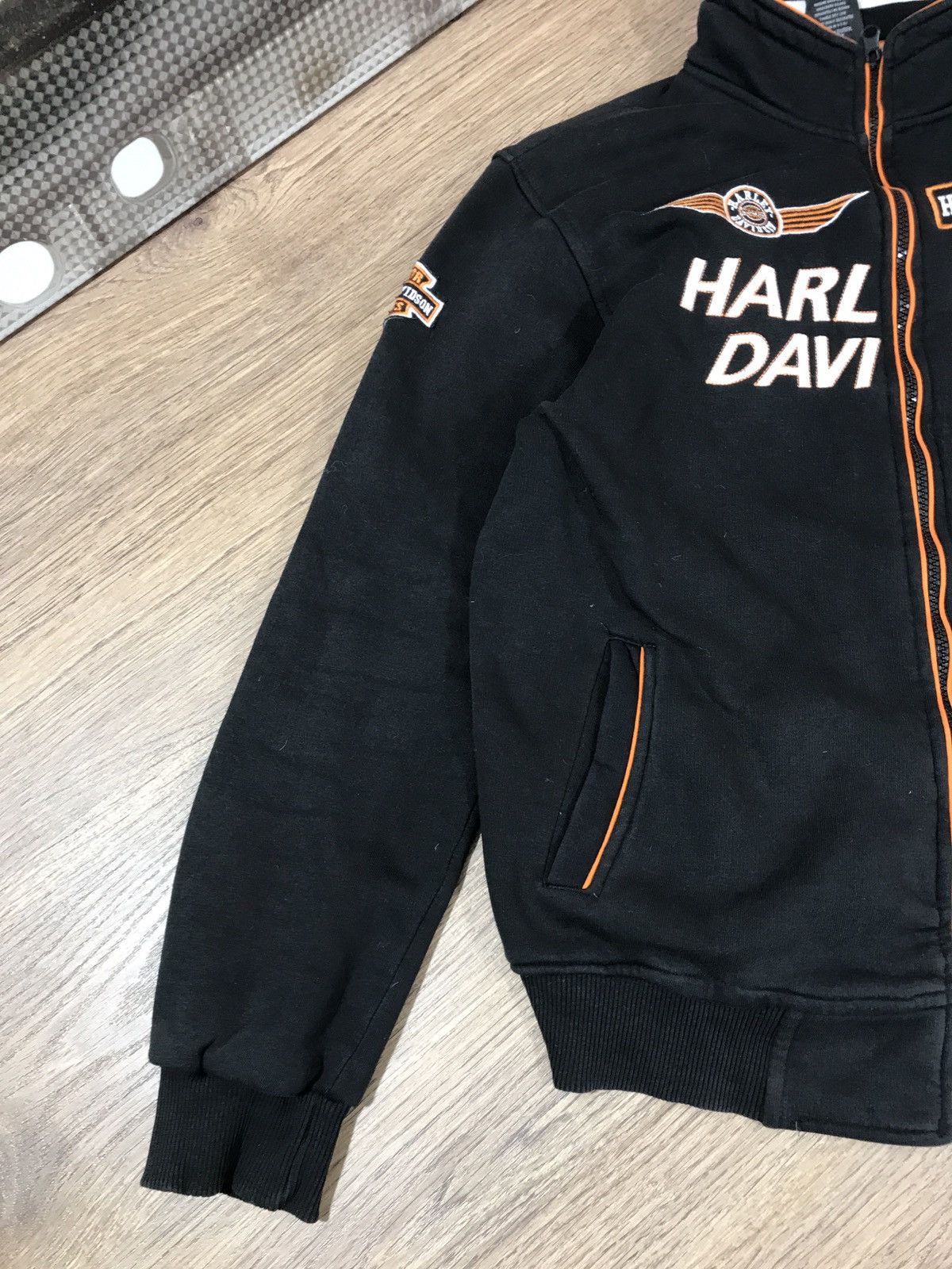 Vintage Vintage Harley Davidson Full Zip Up Hoodie Size US L / EU 52-54 / 3 - 2 Thumbnail