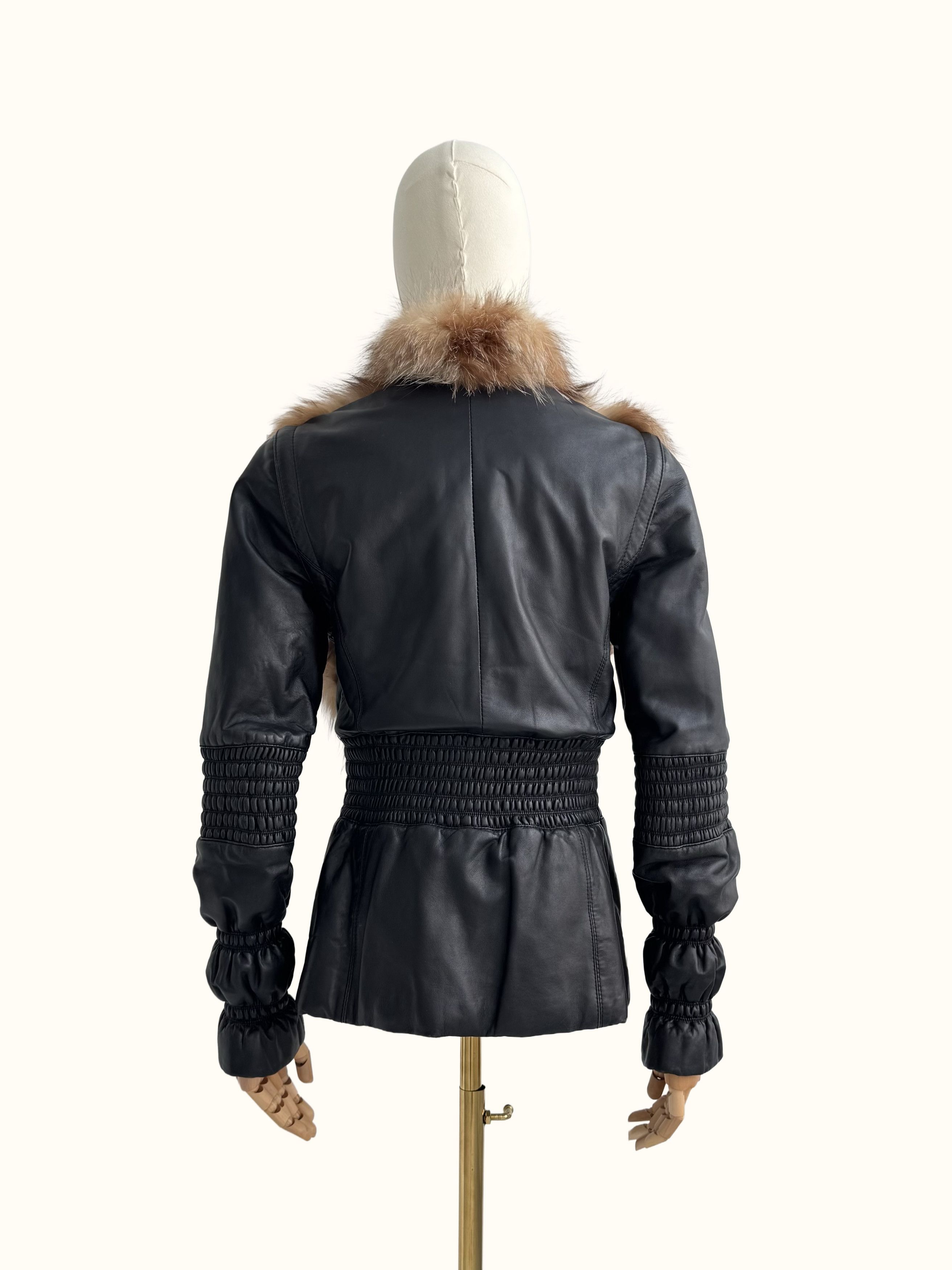 Vintage Vintage Real Lambskin Jacket With Real Fur Details E2D15 Size XS / US 0-2 / IT 36-38 - 4 Thumbnail