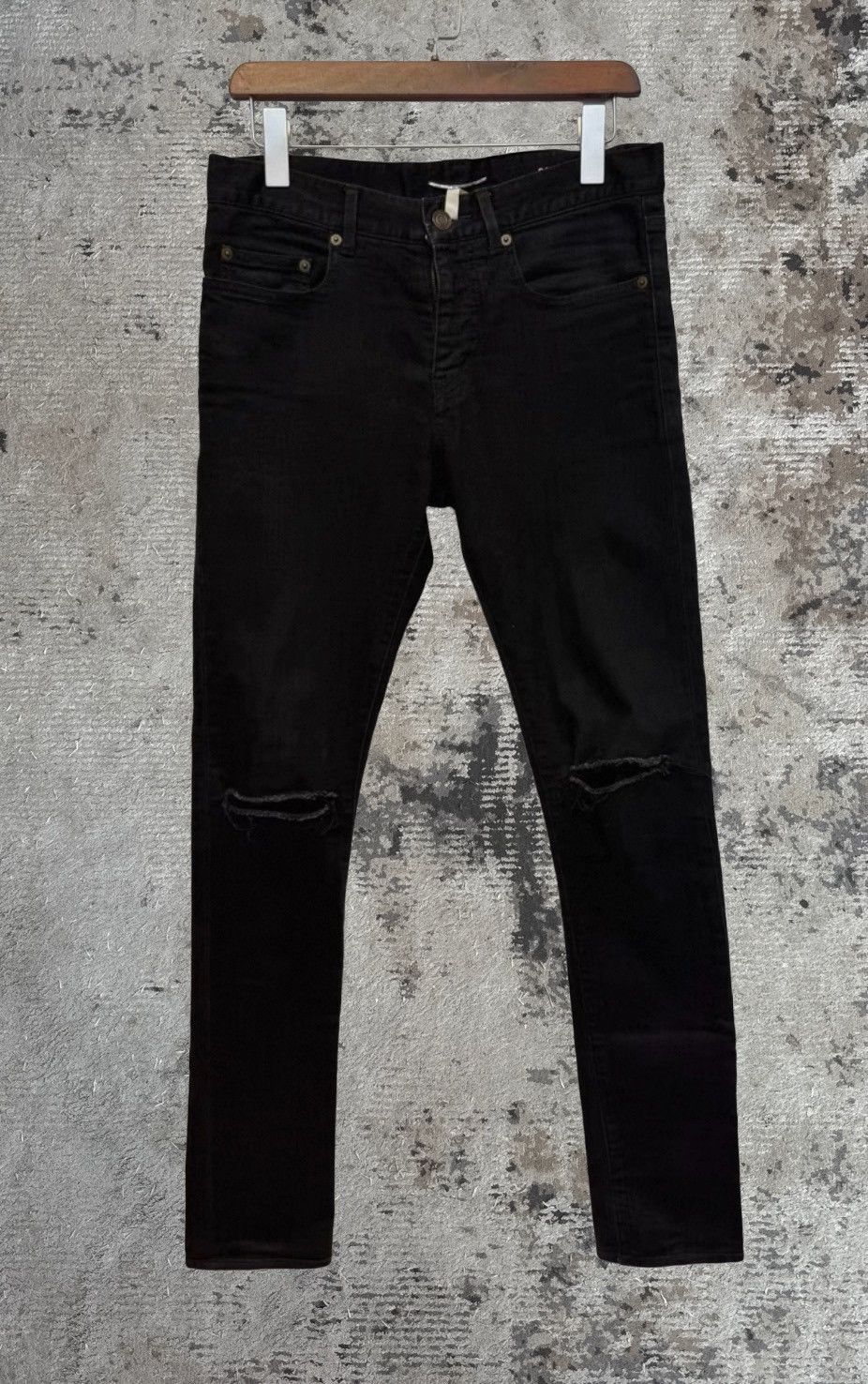 Saint Laurent Knee Slit Jeans D02 Black