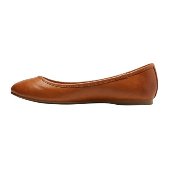 Other A New Day Women's Cognac Faux Leather Flats Size 8W Size US 8 / IT 38 - 3 Thumbnail