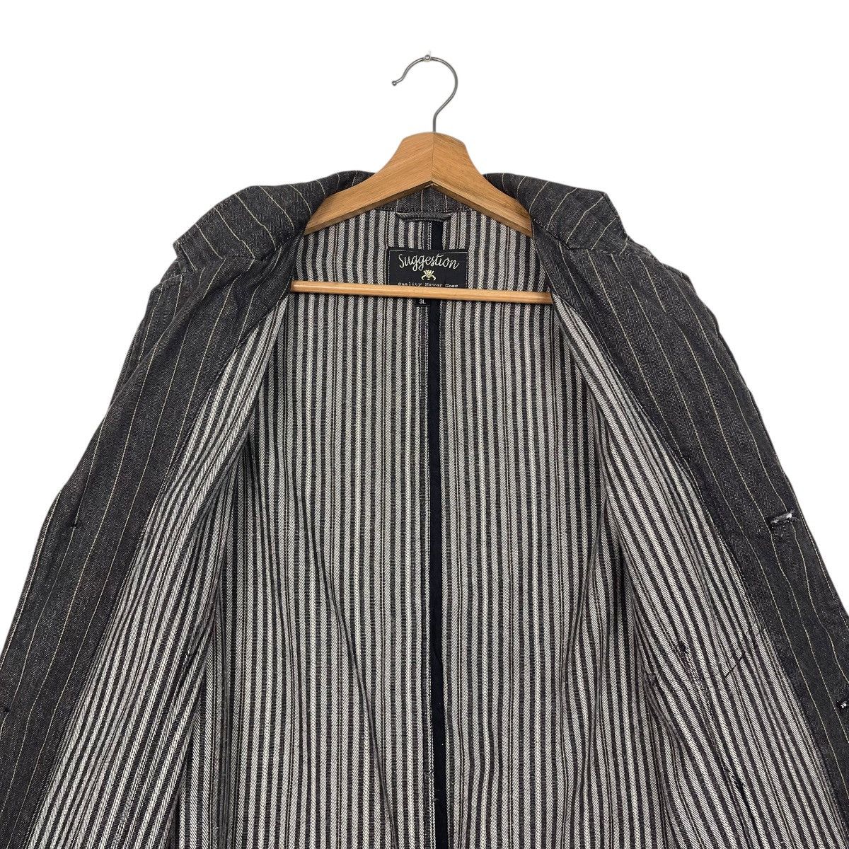 Japanese Brand Japanase Brand Suggestion Stripe Button Coat Jacket Size US L / EU 52-54 / 3 - 12 Thumbnail