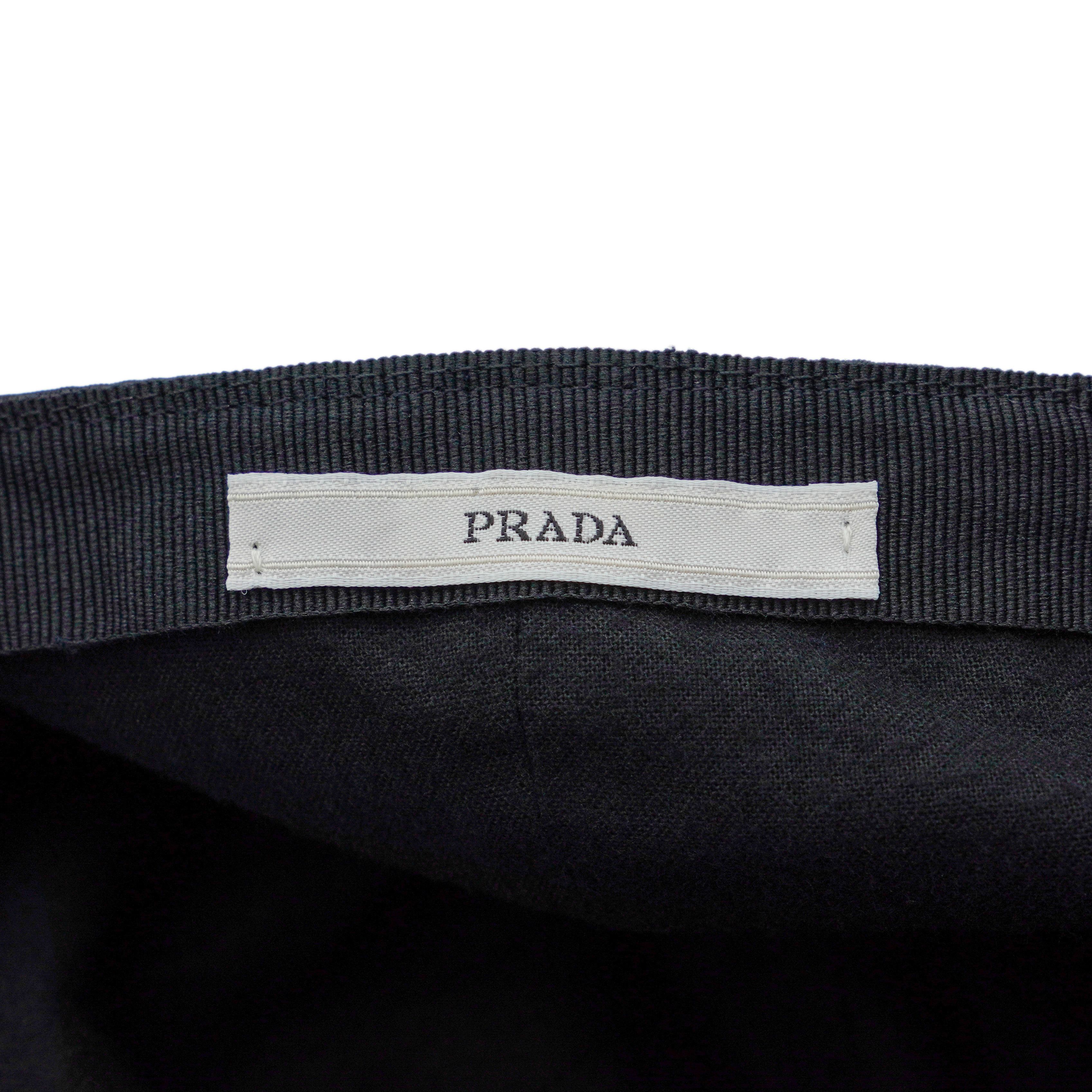 Prada Vintage Prada Black Nylon Embroidered Logo Baseball Cap Size ONE SIZE - 7 Thumbnail