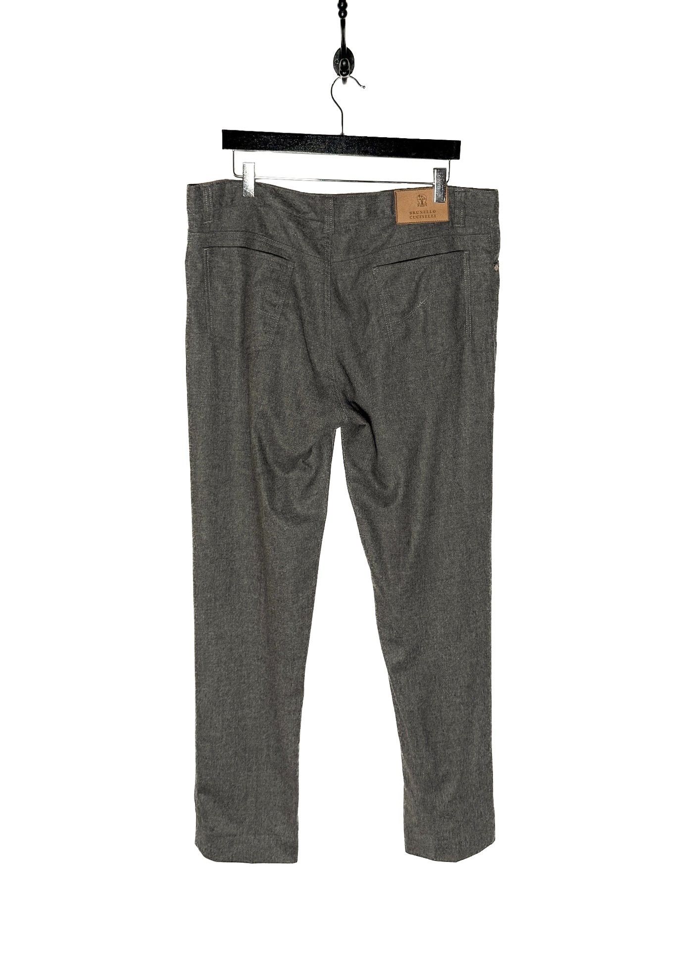 Brunello Cucinelli Brunello Cucinelli Grey Wool Flannel Pants Size US 38 / EU 54 - 5 Thumbnail