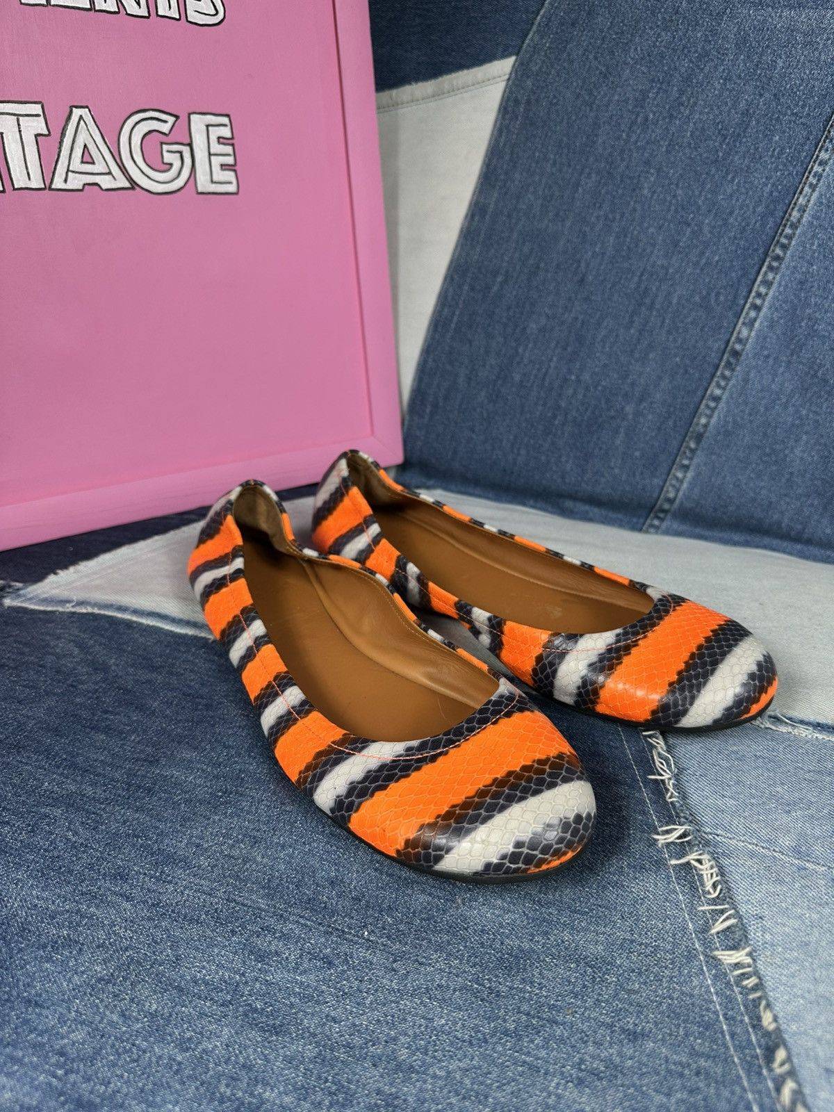Marc by Marc Jacobs Marc By Marc Jacobs Ballet Flats Snake Print Multicolor Size US 10 / IT 40 - 2 Thumbnail
