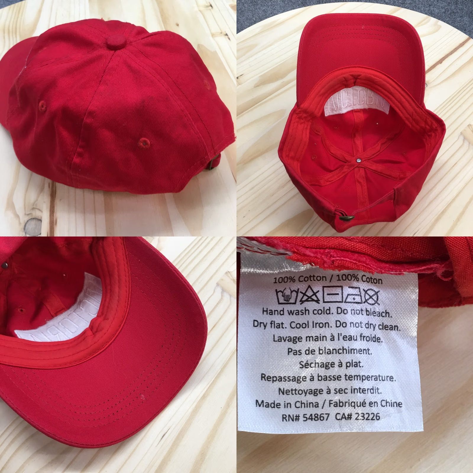 Vintage Victoria Sport Baseball Cap Hat Mens One Size Red Cotton Adjustable Back Basic Size ONE SIZE - 8 Thumbnail