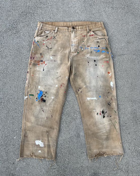 as-is* Thrashed & Paint Distressed Carpenter Pants