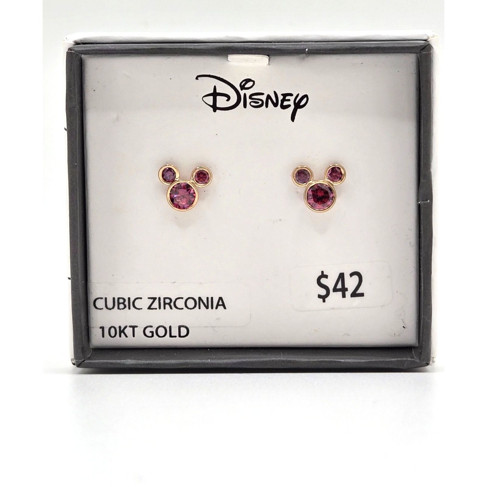 Disney NEW Mickey July Cubic Zirconia 10kt Gold Earrings Size ONE SIZE - 1 Thumbnail
