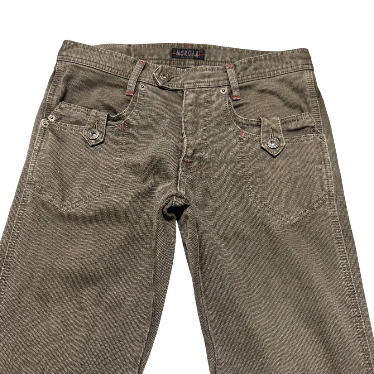 Japanese Brand Morgan Homme Brown Denim Flare Pants Size US 29 - 3 Thumbnail