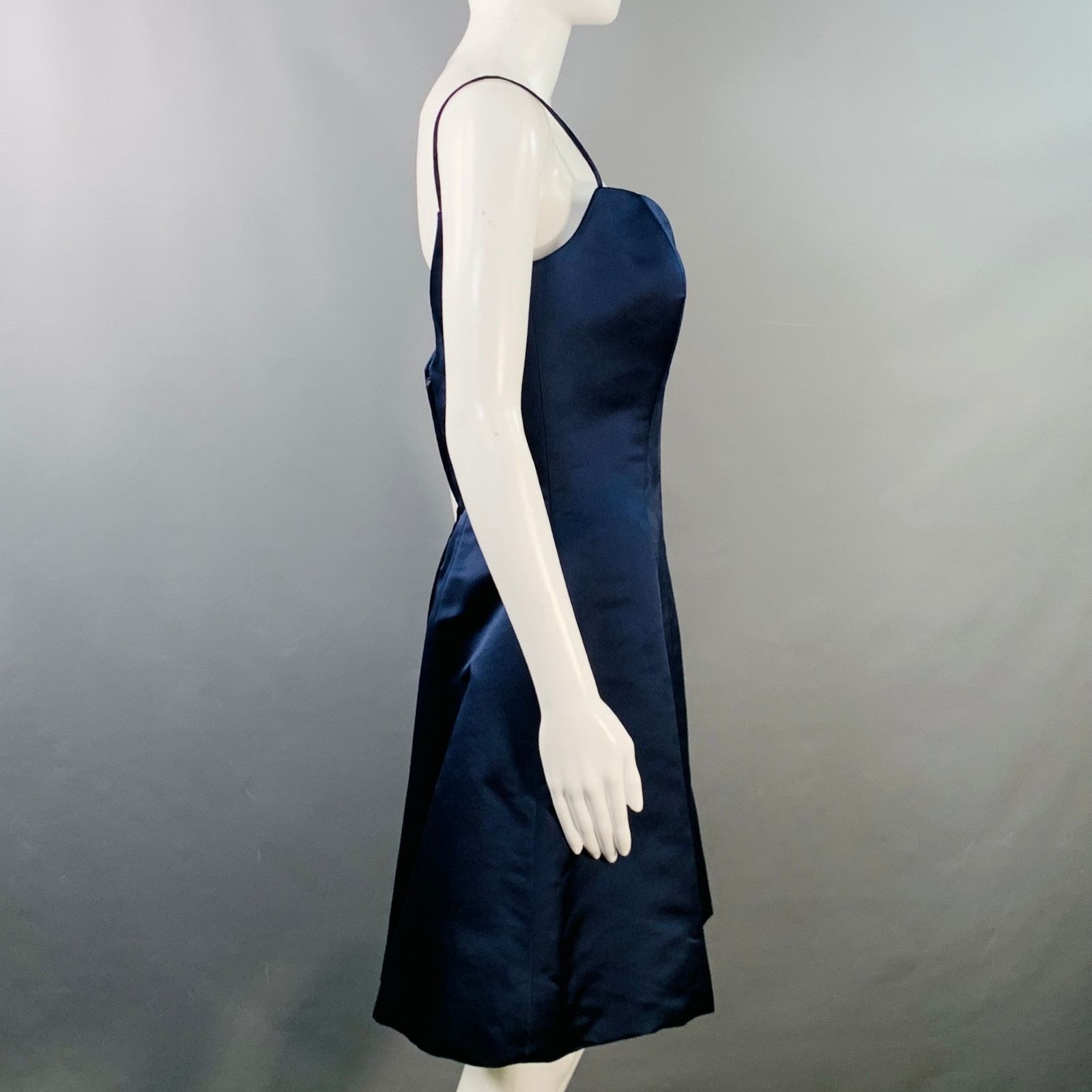 Other DONALD DEA Navy Taffeta Knee Length Cocktail Dress Size M / US 6-8 / IT 42-44 - 3 Thumbnail