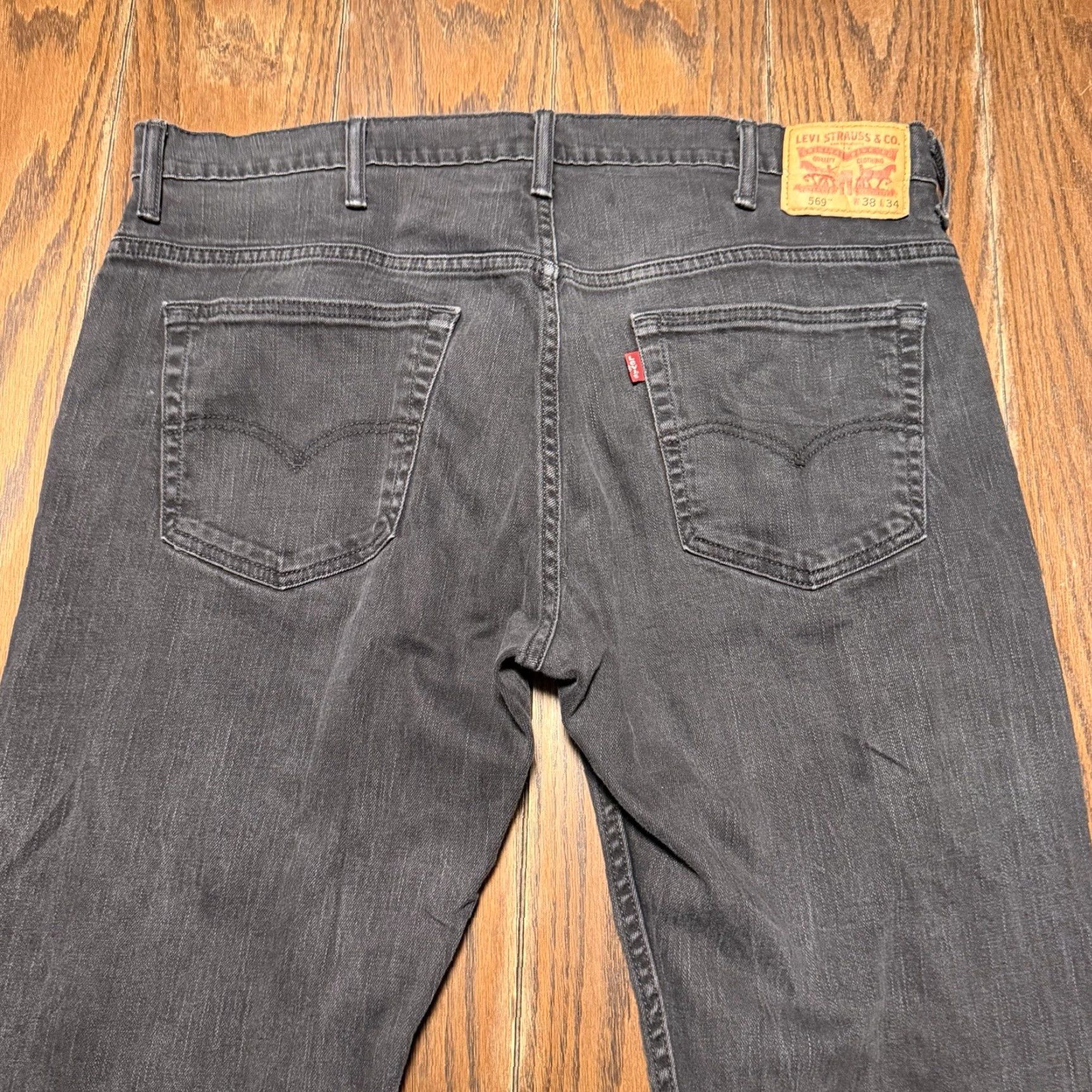 Levi's Levi’s 569 Loose Straight Faded Black Jeans Men’s 38x34 Stretch Denim Size US 38 / EU 54 - 7 Thumbnail