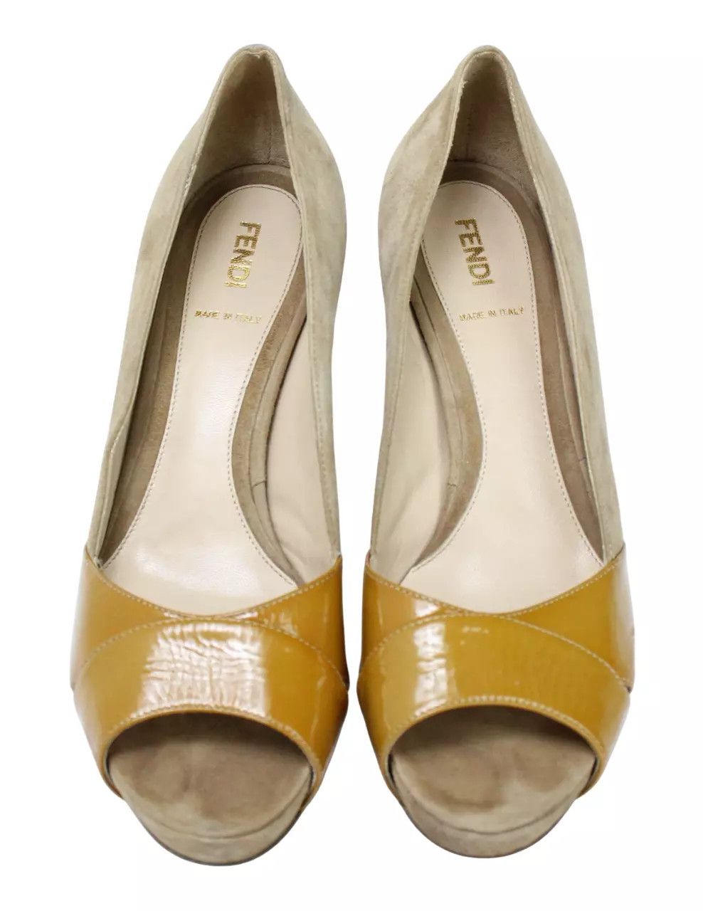 Fendi FENDI Women's EU 38 Peep Toe Patent & Suede Leather Heel Size US 8 / IT 38 - 4 Thumbnail
