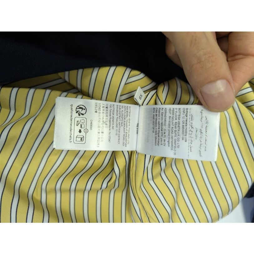 Bottega Veneta o1rshd1 Double Layer Cotton jersey T-Shirt Navy Blue/Yellow Size US XS / EU 42 / 0 - 20 Thumbnail