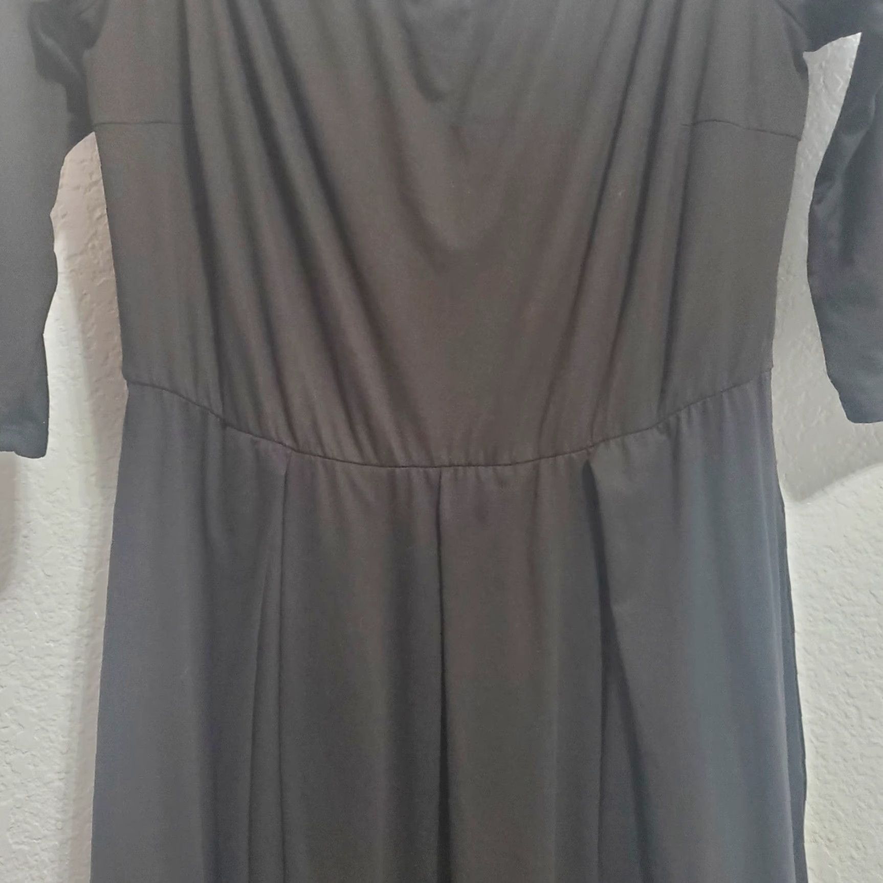 Black Halo VINTAGE AJ My Amelia James Midi Dress Women XL Black Half Sleeve Pockets Flowy Balletcore Size XL / US 12-14 / IT 48-50 - 7 Thumbnail