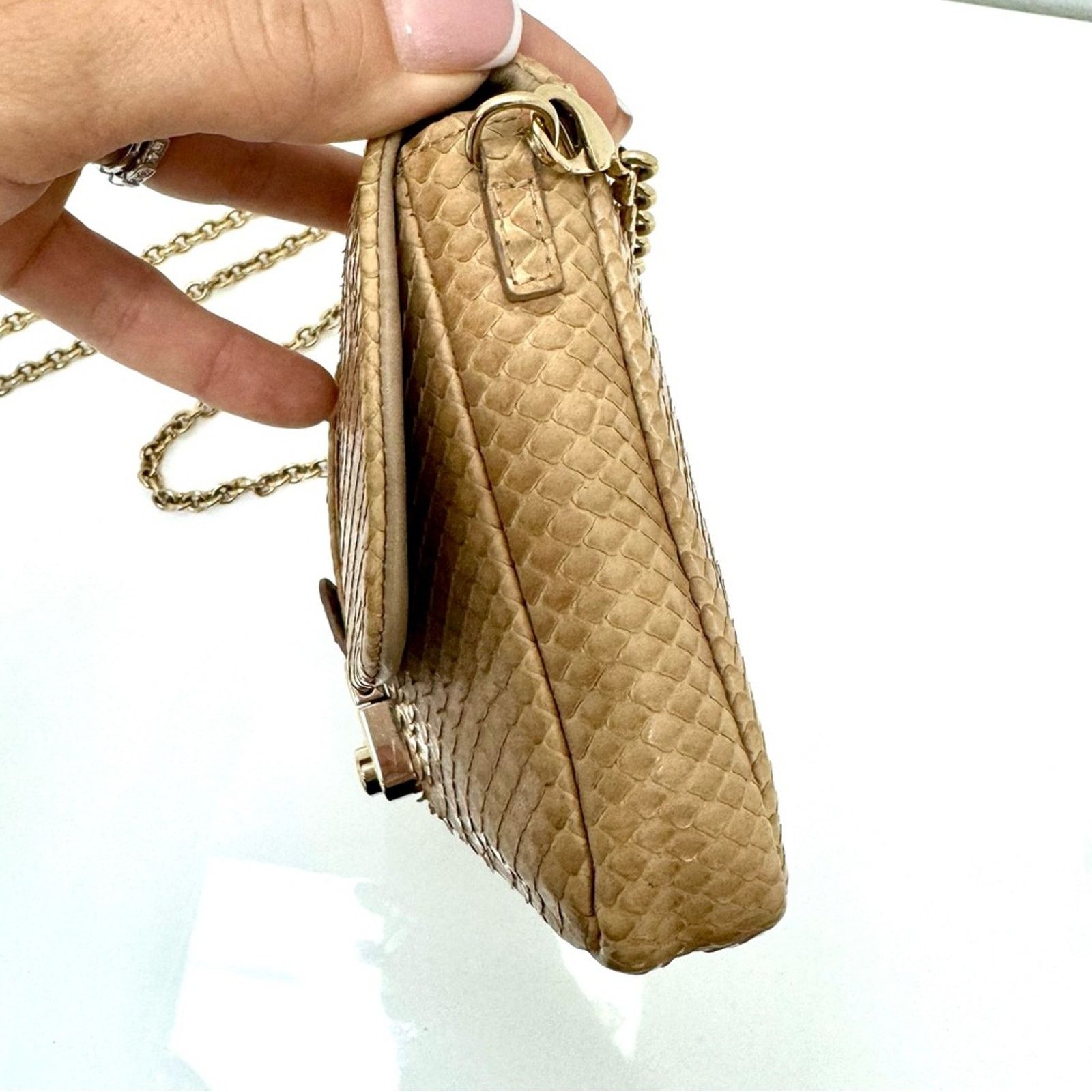 Dior Dior Nude Snakeskin New Lock Pouch Chain Clutch, Authentic Size ONE SIZE - 4 Thumbnail