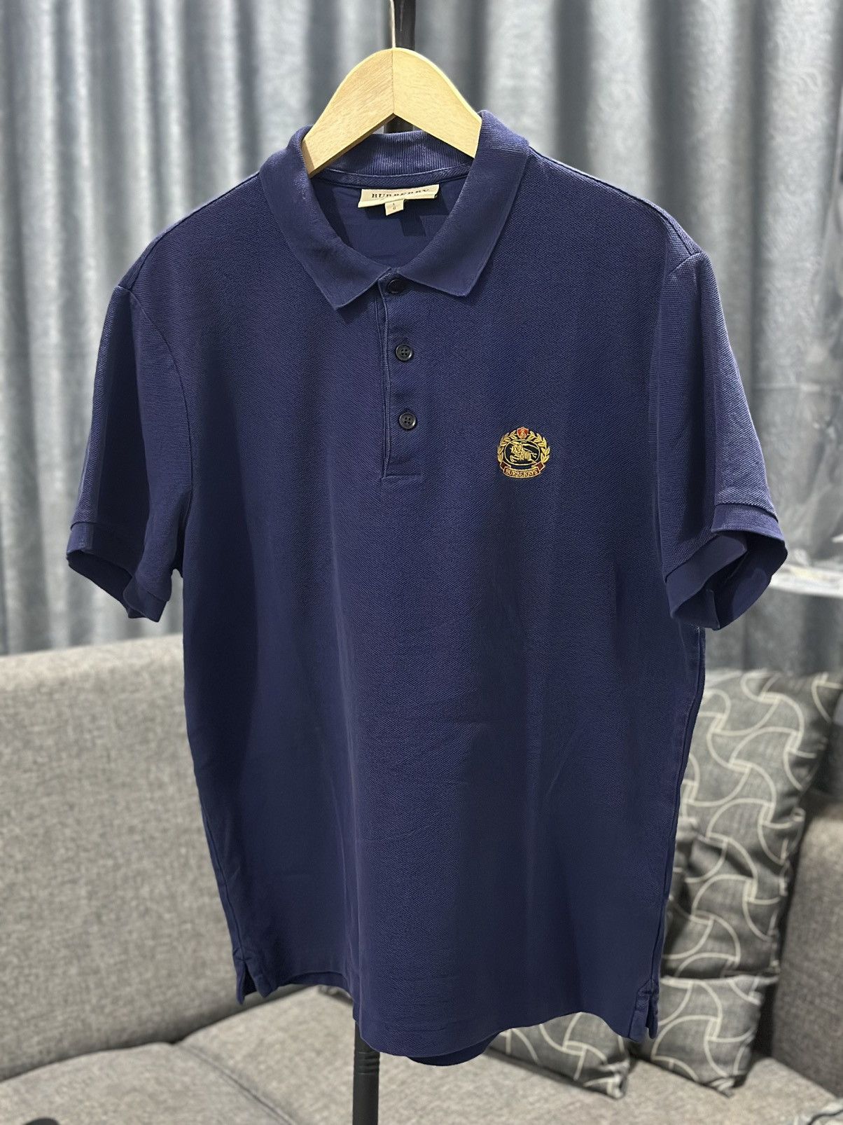 Burberry Burberry Embroidered Cotton Pique Polo Shirt Size US L / EU 52-54 / 3 - 1 Thumbnail