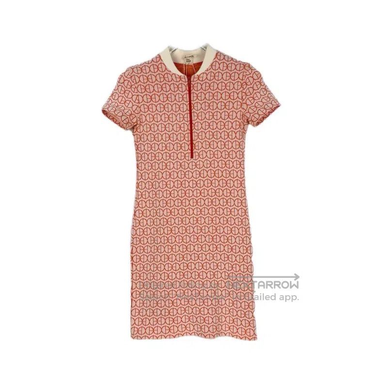 Hermes Hermes Orange Full Logo Short-sleeve Knit Dress Size XXS / US 00 / IT 34 - 1 Thumbnail