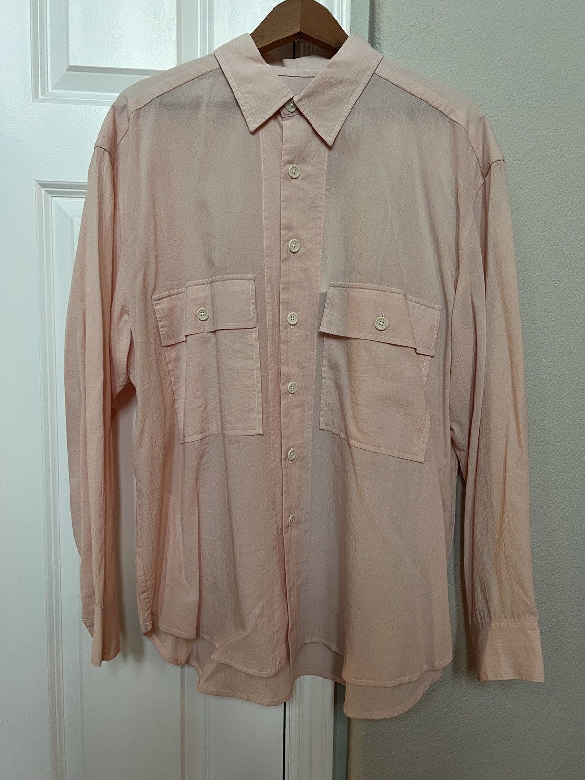 Pre-owned Evan Kinori Ss23 Pink Big Shirt L