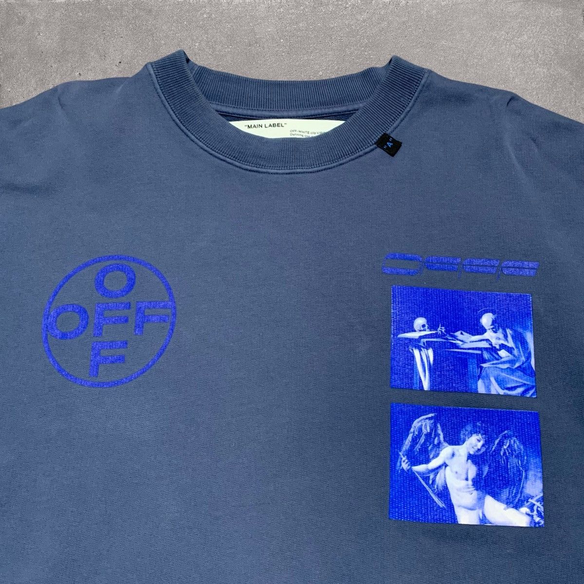 Off-White Off White Small Hardcore Caravaggio Indio Blue Sweater Size US S / EU 44-46 / 1 - 3 Thumbnail
