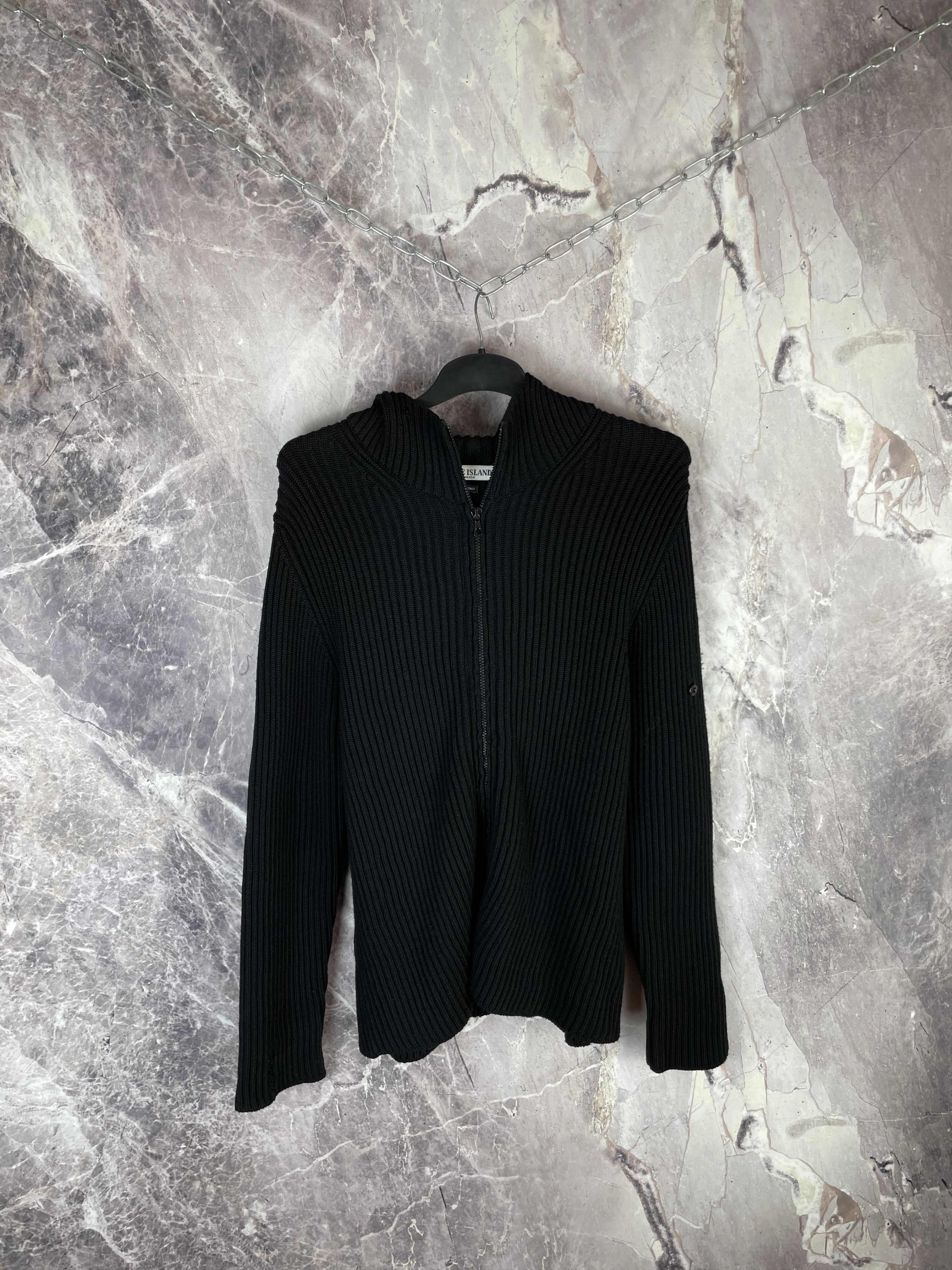 Stone Island Stone Island Vintage AW2001 Cropped Heavy Knit Zip
