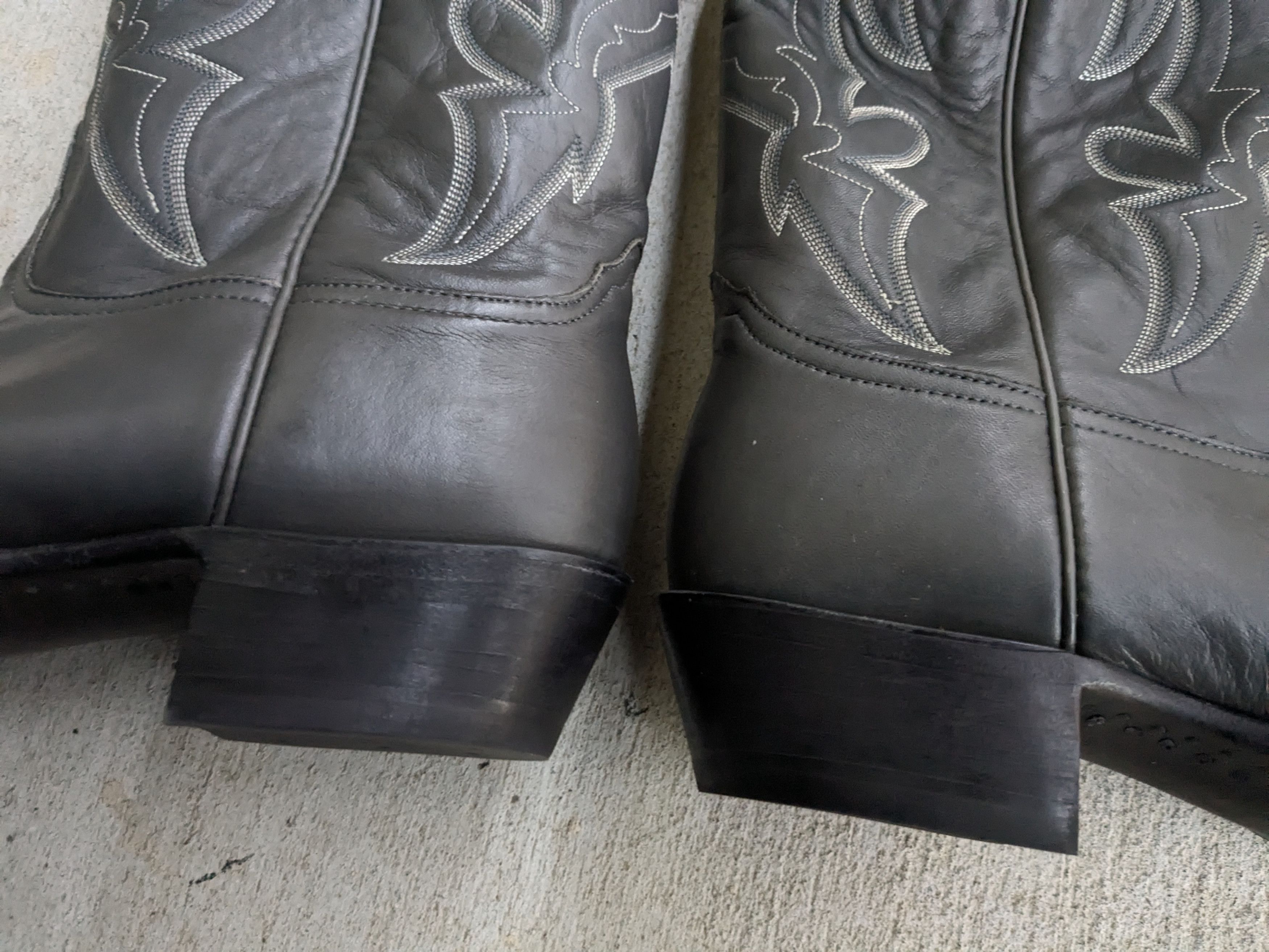 Nocona Nocona Cowboy Boots Gray 11.5 D Leather USA Black Size US 11.5 / EU 44-45 - 10 Thumbnail
