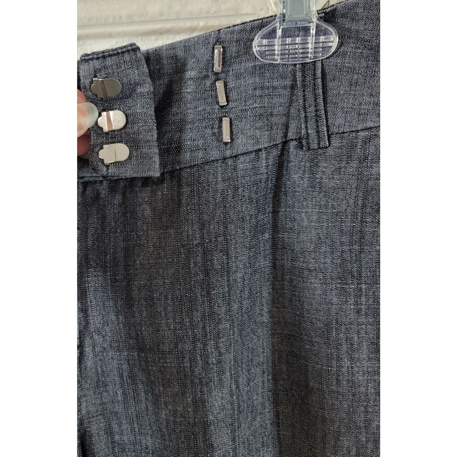 Other Cato Gray Heathered Flat Front Dress Pants 6 Straight Leg Size 28" / US 6 / IT 42 - 6 Thumbnail