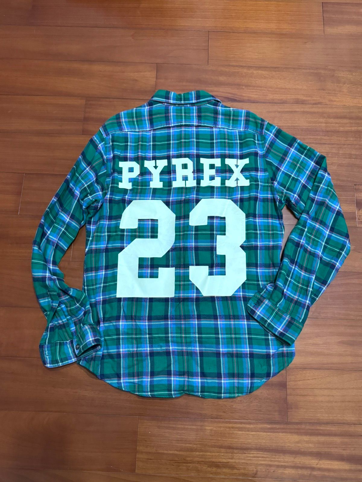 Pre-owned Polo Ralph Lauren X Pyrex Vision Virgil Abloh Pyrex Vision 23 Polo Rugby Flannel In Green Plaid