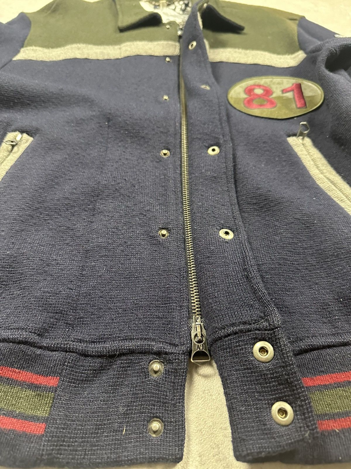 Armani Armani Vintage Varsity Jacket Navy/Olive Star Patches, 81 M Size US M / EU 48-50 / 2 - 8 Thumbnail