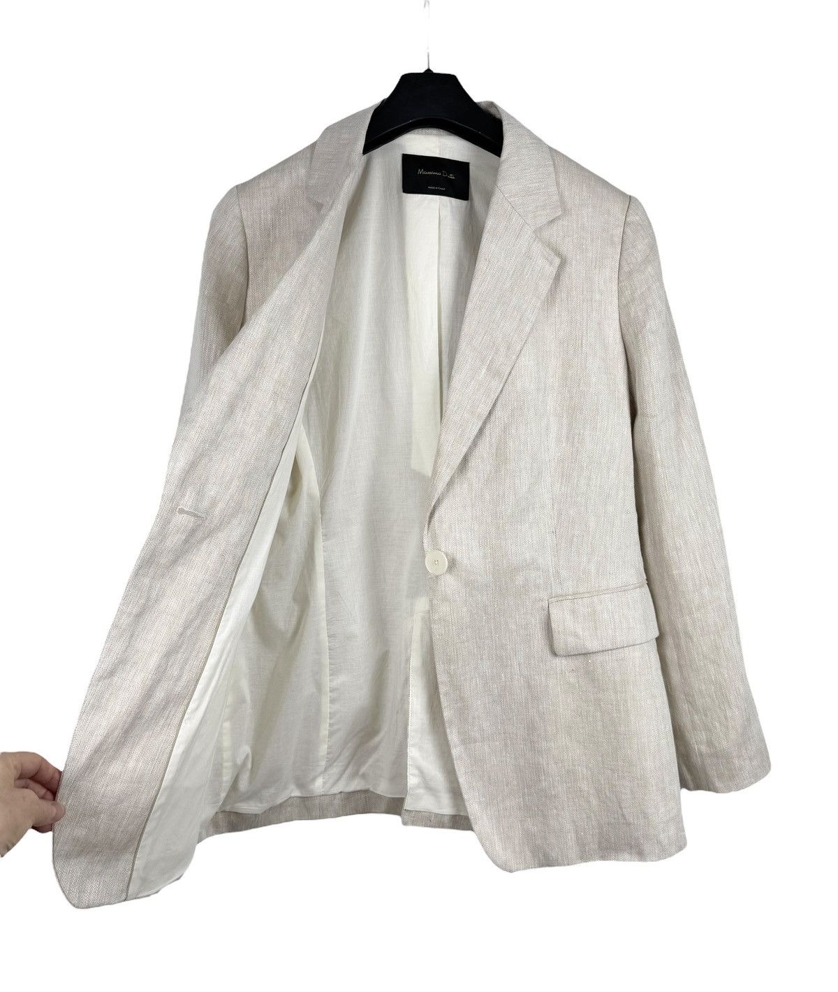 Massimo Dutti Massimo Dutti Linen Blazer Ivory size US8 EU40 Size M / US 6-8 / IT 42-44 - 9 Thumbnail