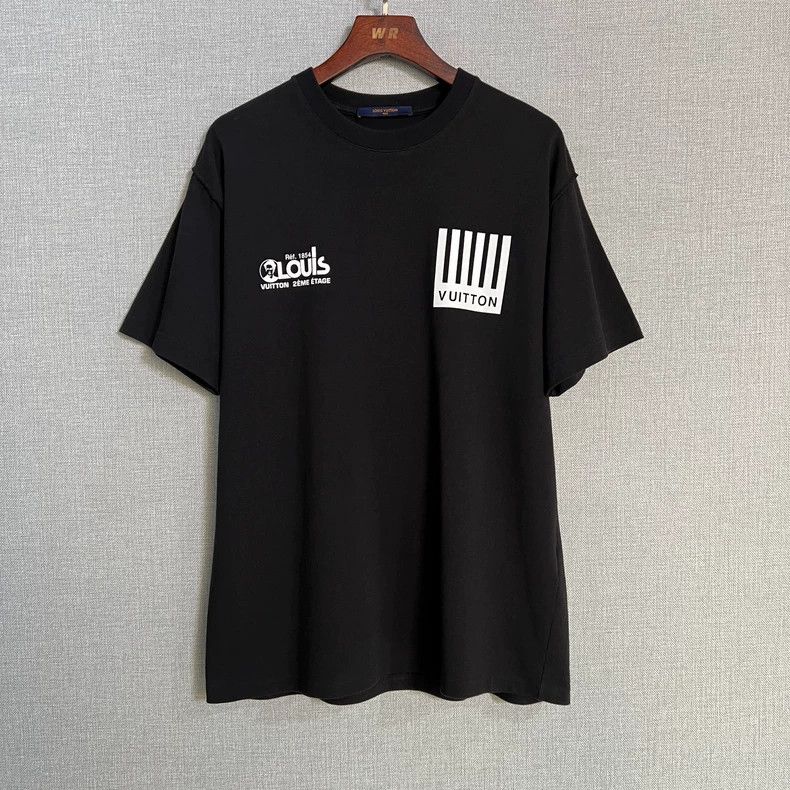 Louis Vuitton Louis Vuitton Black Short Sleeve Logo T-Shirt- DMC Size US L / EU 52-54 / 3 - 1 Thumbnail