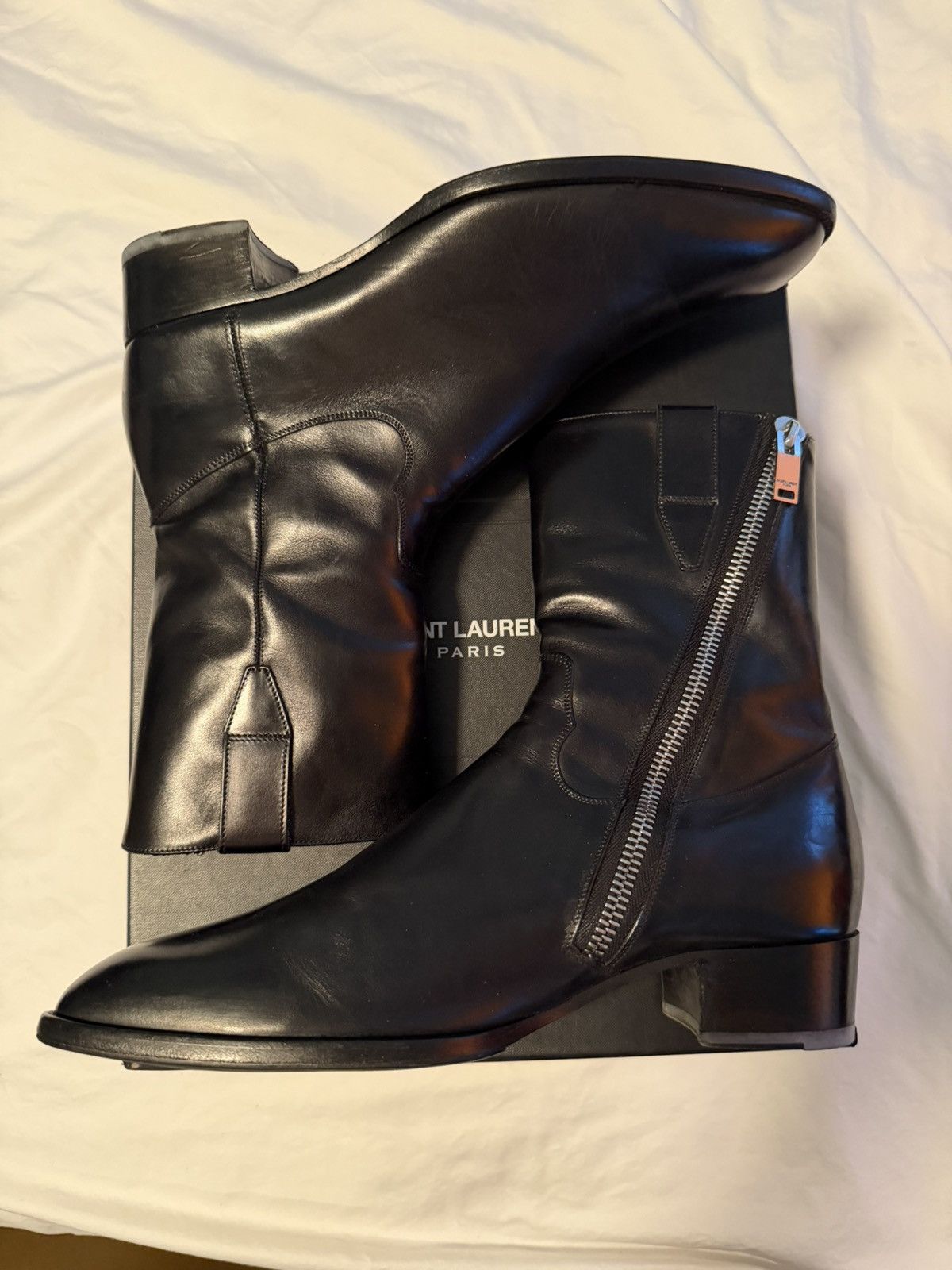 Saint Laurent Paris Ss14 Western Leather Duckies Boots | Grailed