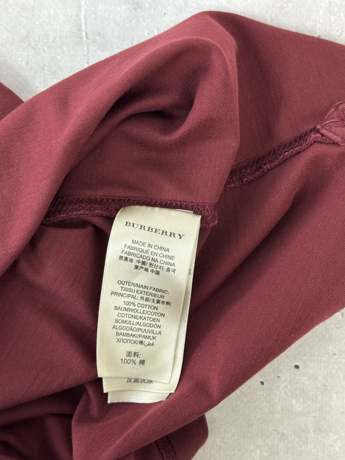 Burberry Vintage Burberry Brit Burgundy Cotton Polo Size US M / EU 48-50 / 2 - 10 Thumbnail