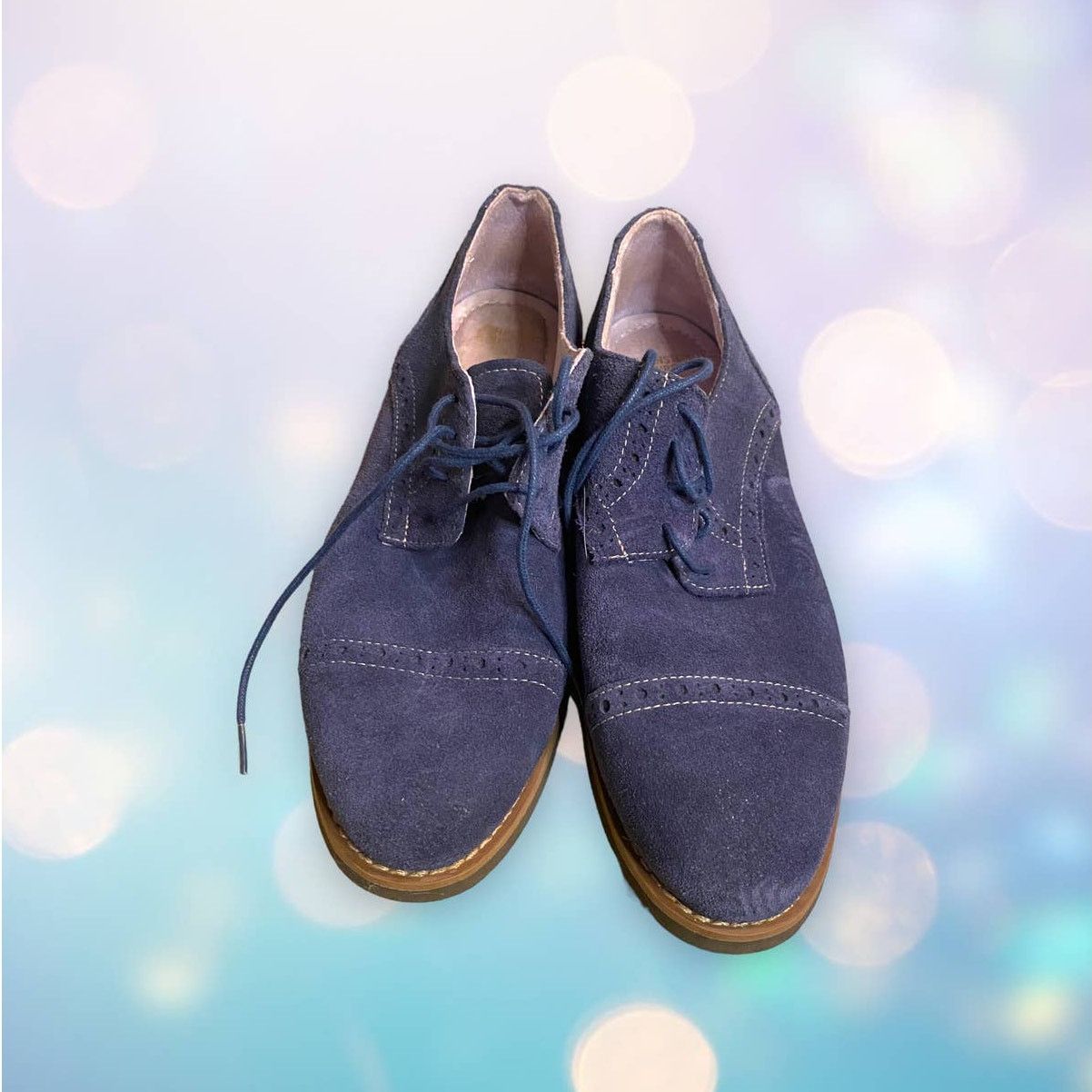 Johnston & Murphy Johnston & Murphy Blue Suede Oxford Lace Up Shoes Size 7.5 Size US 7.5 / IT 37.5 - 2 Thumbnail