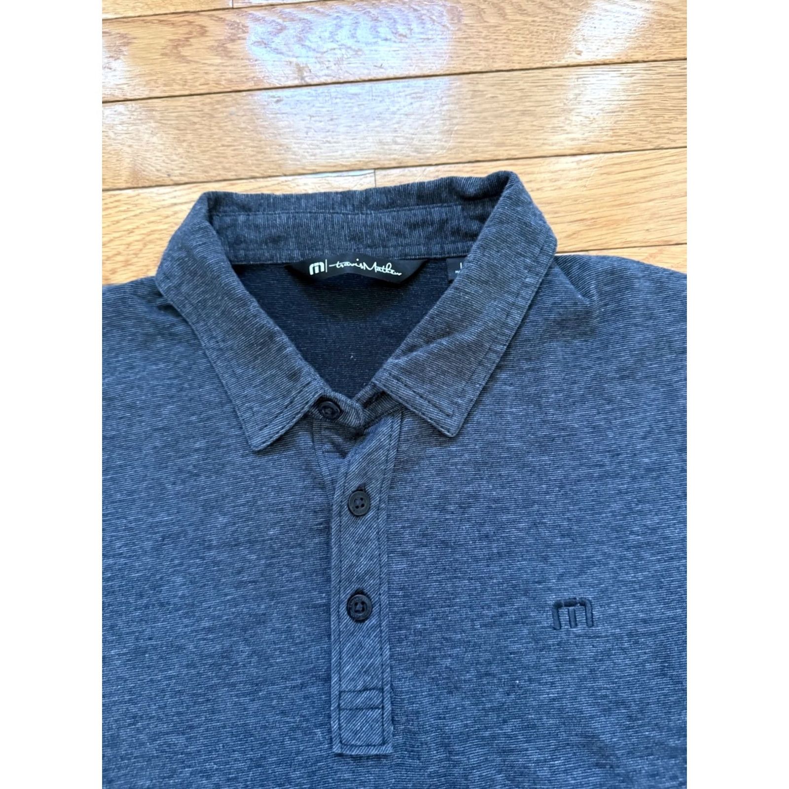 TravisMathew Travis Mathew Polo Shirt Mens L Gray Pima Cotton Blend Golf Logo Shirt Size US L / EU 52-54 / 3 - 3 Thumbnail