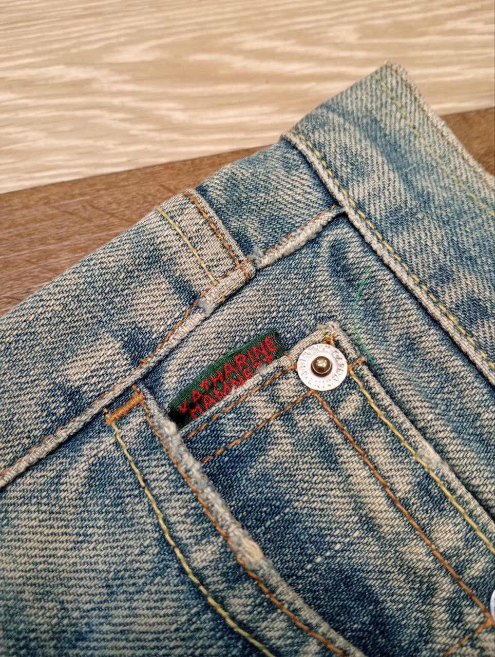Katharine Hamnett London KATHARINE HAMNETT LONDON FLARED DENIM PANTS - SIZE S Size 29" - 5 Thumbnail