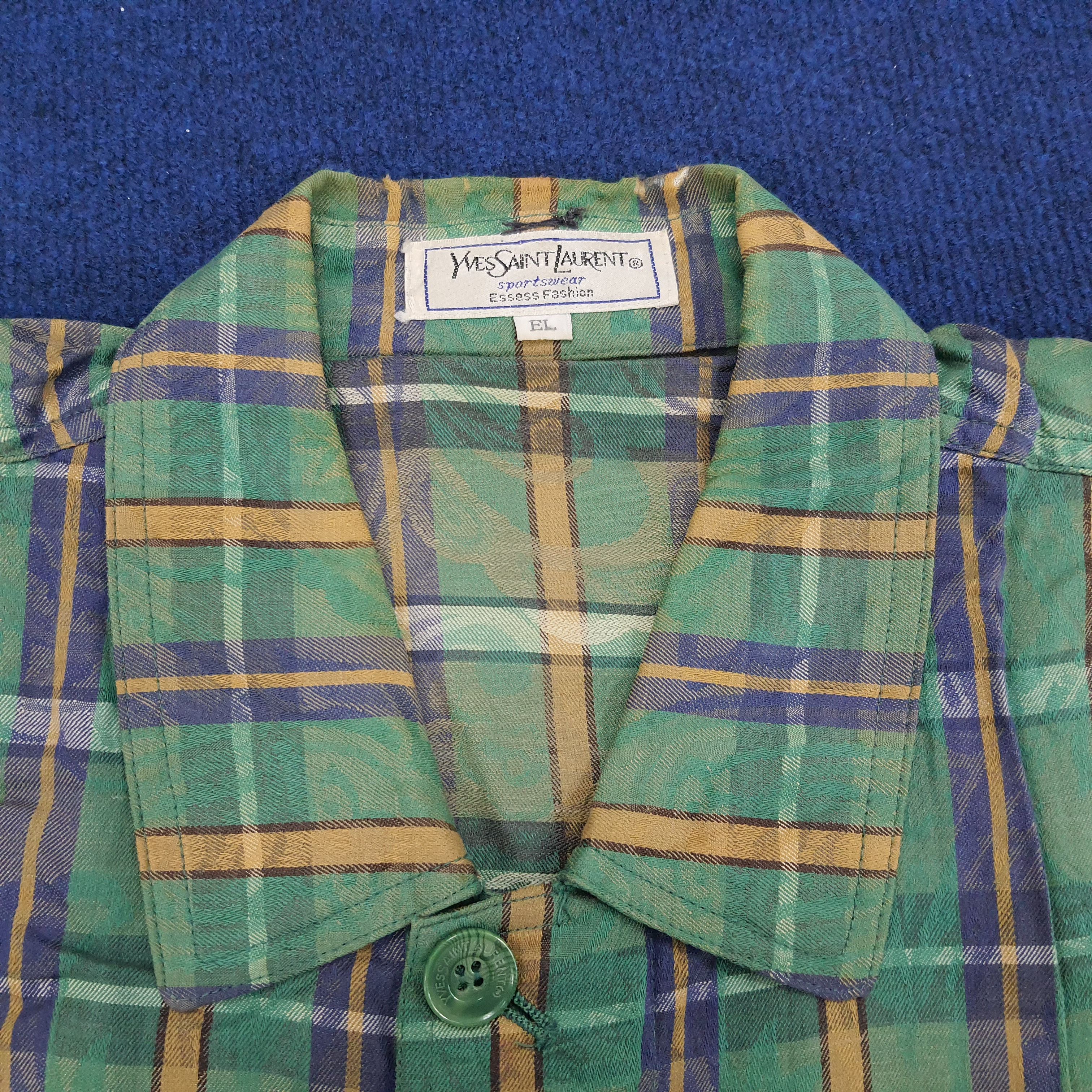 Vintage × Yves Saint Laurent Vintage Yves Saint Laurent Tartan Abstract Design Jacket Size US XL / EU 56 / 4 - 4 Thumbnail