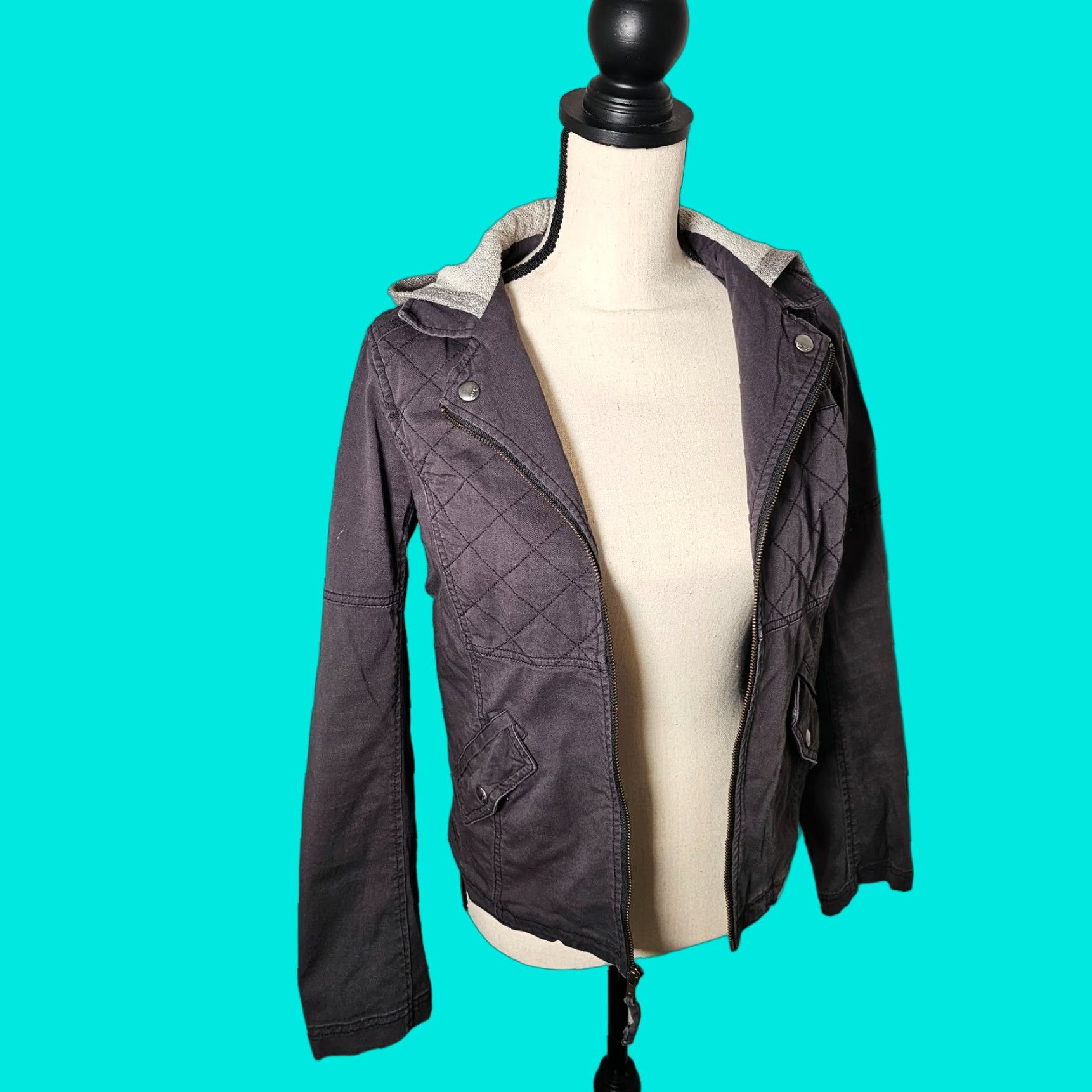 Express Express Women's Hoodie Jacket Casual Full Zip Lined Size S Gray Size S / US 4 / IT 40 - 1 Thumbnail