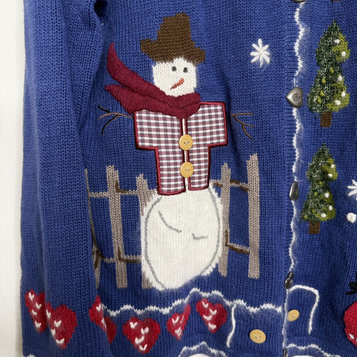 Vintage Vintage The Quacker Factory Snowman Sweater Blue Sz Medium Size M / US 6-8 / IT 42-44 - 2 Thumbnail