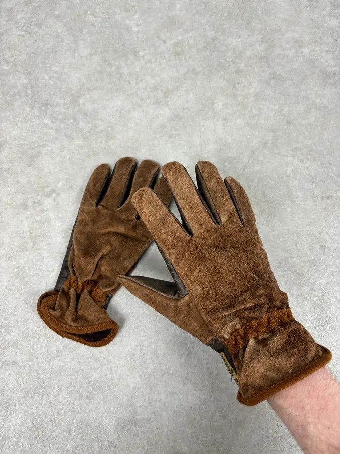 Armani 2000s Armani Brown Leather Gloves Size ONE SIZE - 1 Thumbnail