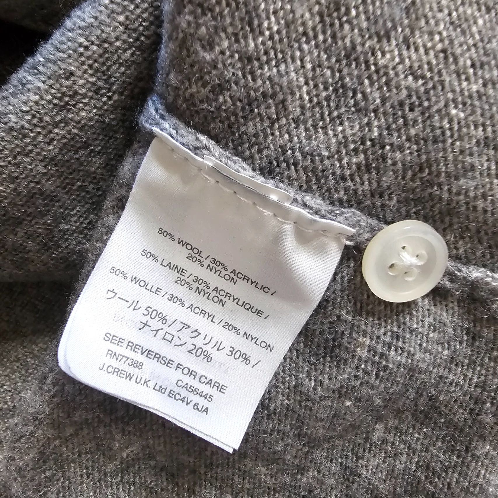 J.Crew J.CREW Sweater Top Womens Small Gray Wool Button Cuffs V-Neck Casual Career Shirt Size S / US 4 / IT 40 - 7 Thumbnail
