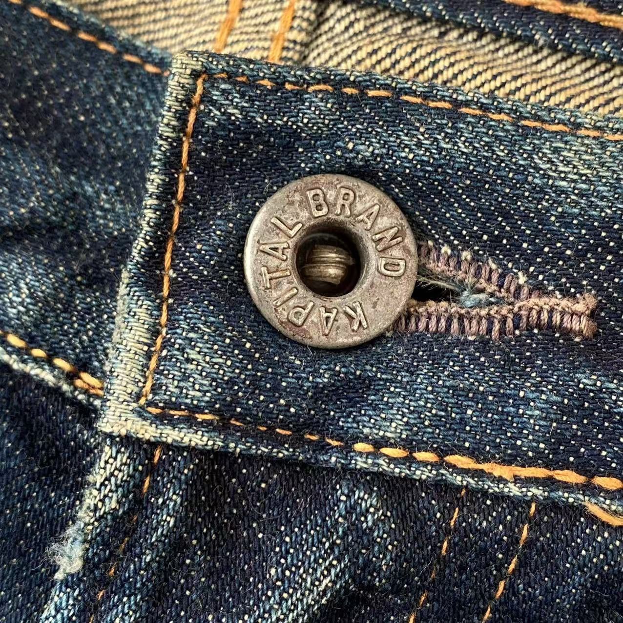 Japanese Brand *OG* Kapital Monkey Cisco Gemstone Studded Denim Jeans Size US 33 - 9 Thumbnail