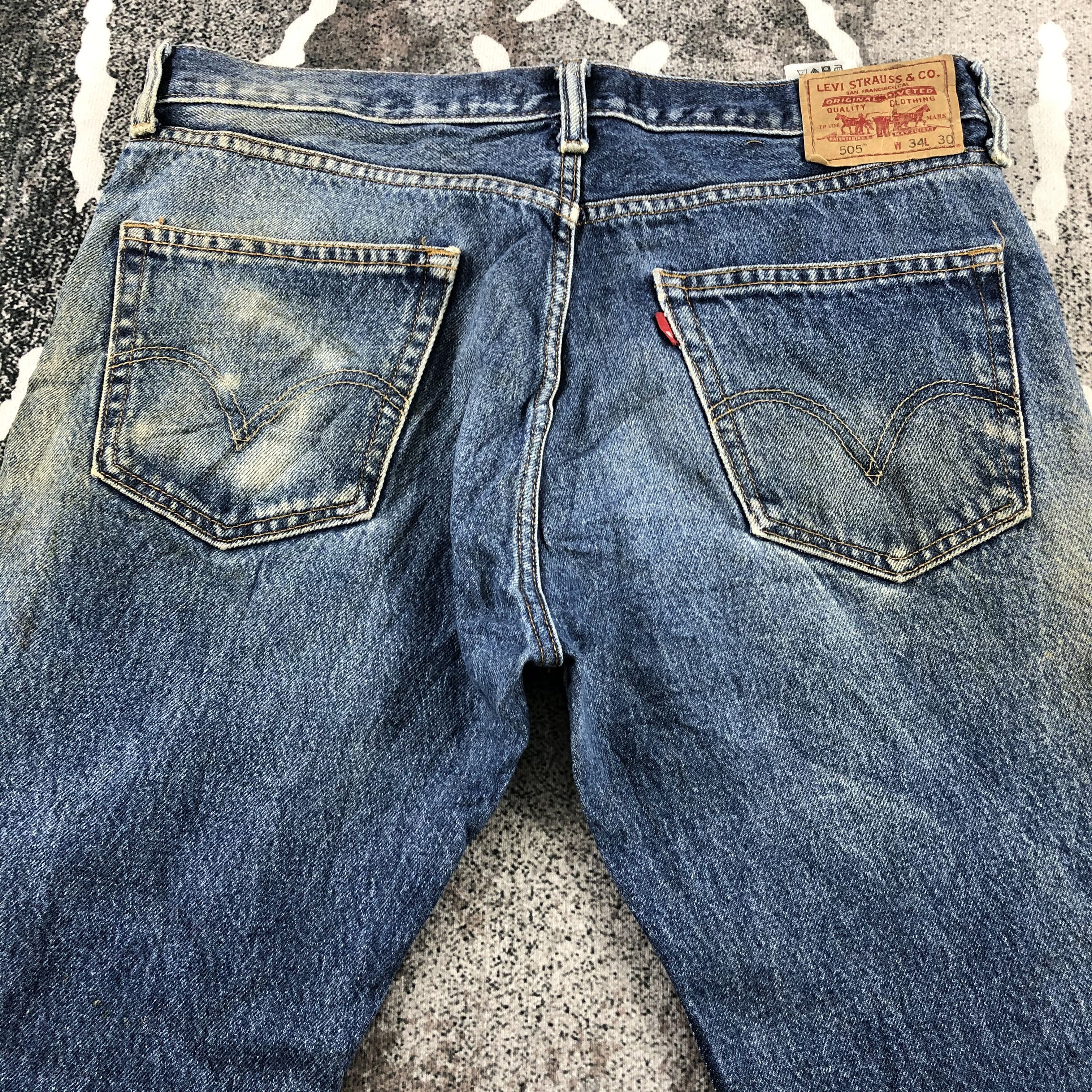 Levi's Vintage Levis 505 Jeans Rusty Wash Denim KJ1096 Size US 34 / EU 50 - 4 Thumbnail