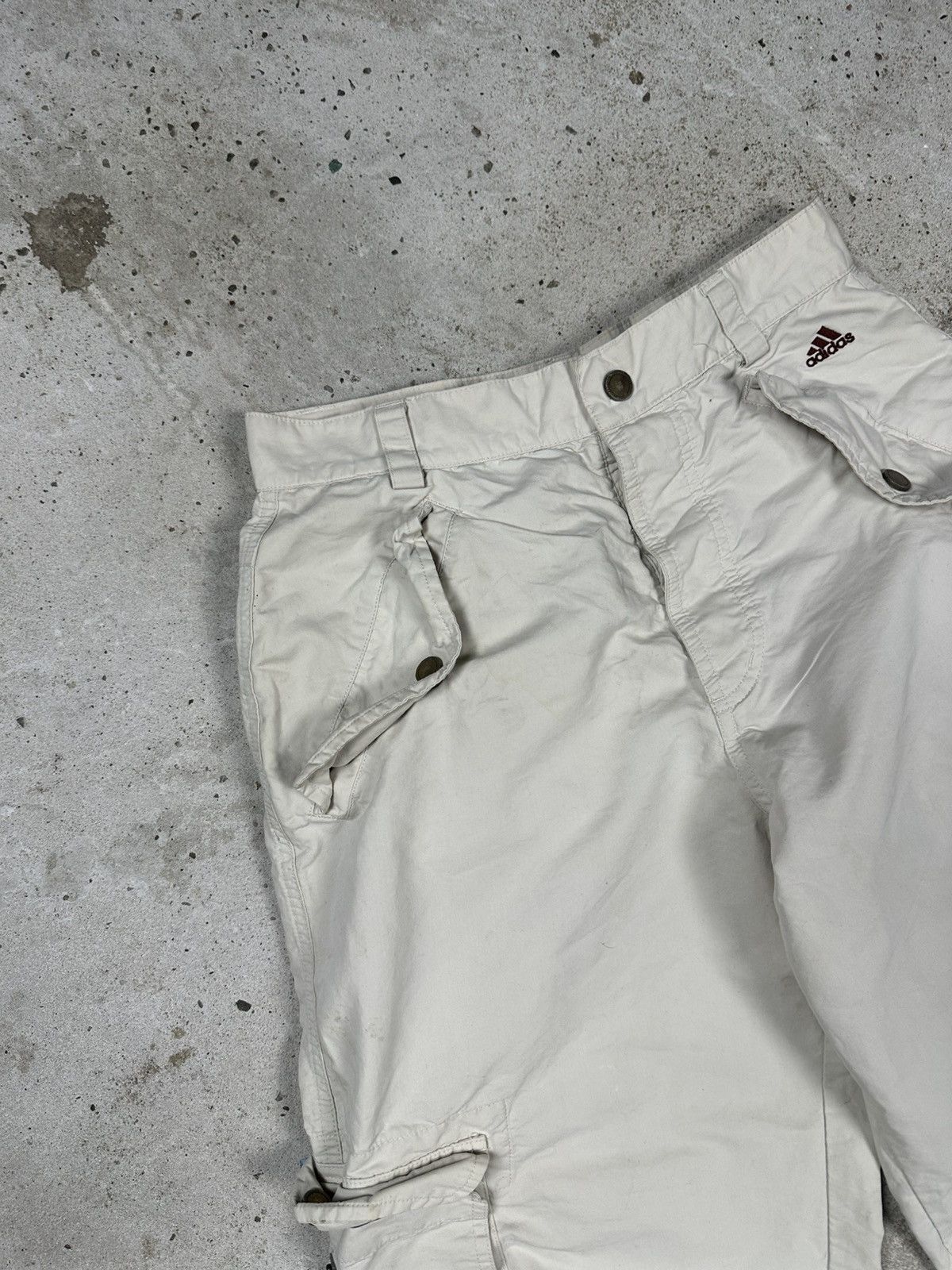 Adidas Vintage Y2K Adidas Beige Baggy Track Cargo Pants Size US 27 - 6 Thumbnail