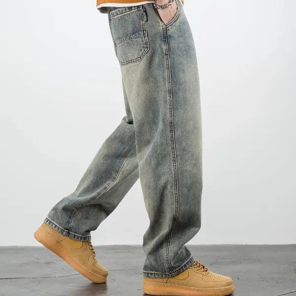 VIBE Stretch Men's Jeans Washed Motorcycle Trousers Size US 33 - 6 Thumbnail