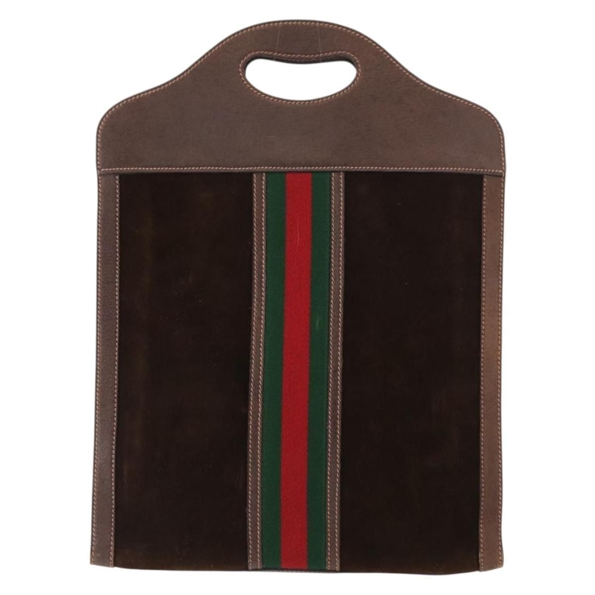 Gucci Gucci Vintage Web Sherry Line Suede Size ONE SIZE - 1 Thumbnail