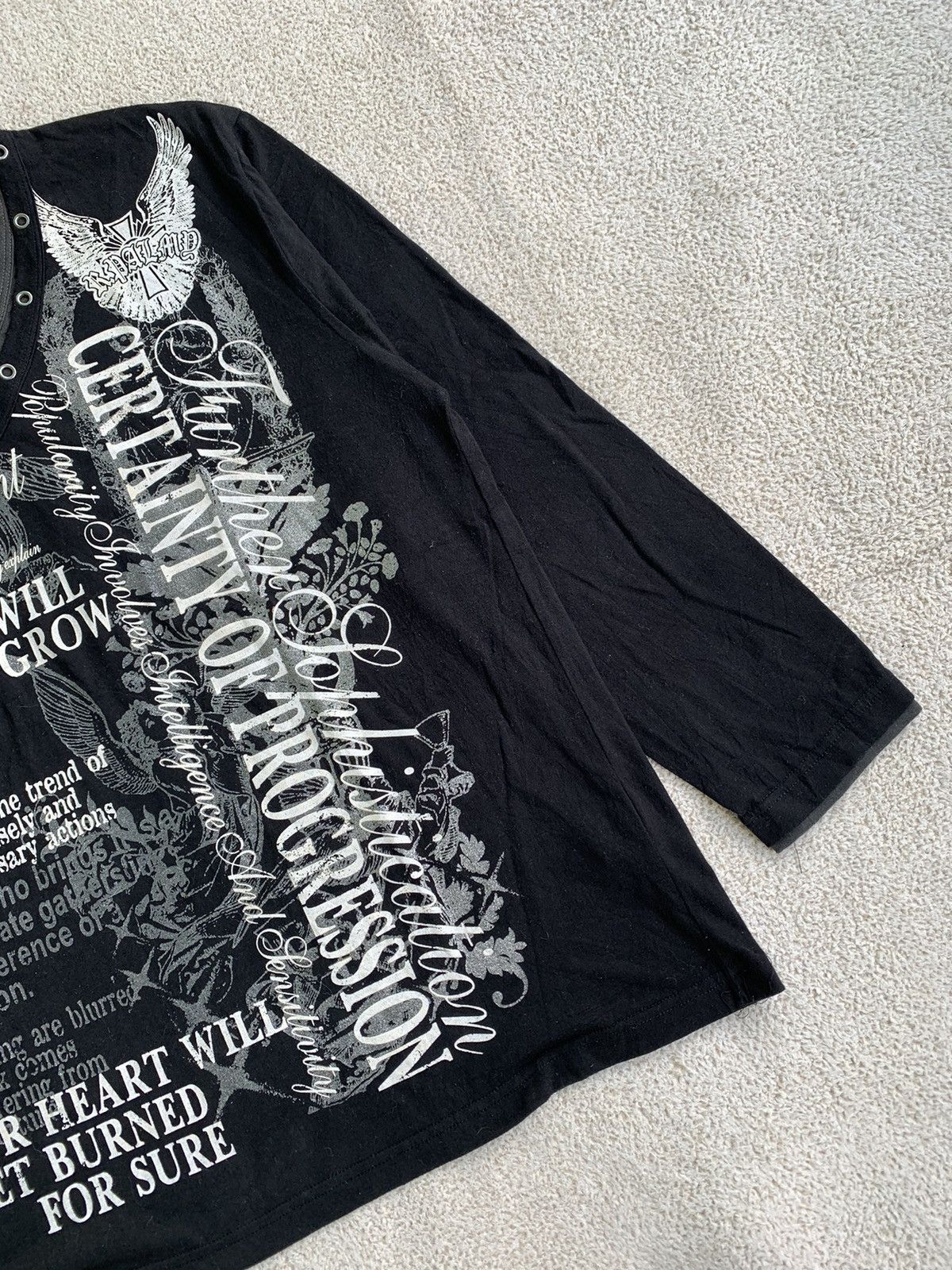 Beauty Beast × If Six Was Nine × Japanese Brand Double Layer Poem Black Lebel Long Sleeve punk style Size US XL / EU 56 / 4 - 5 Thumbnail