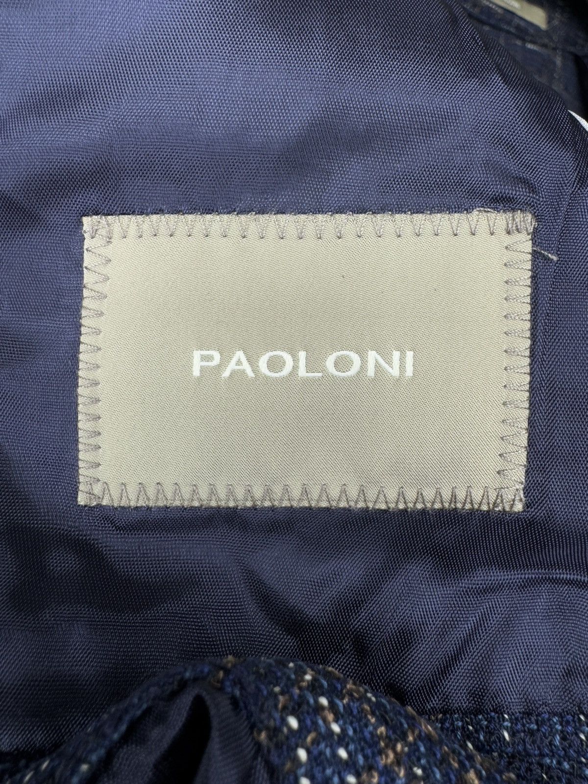 Paoloni Paoloni Blue check cotton blend houndstooth unlined blazer Size 36R - 10 Thumbnail
