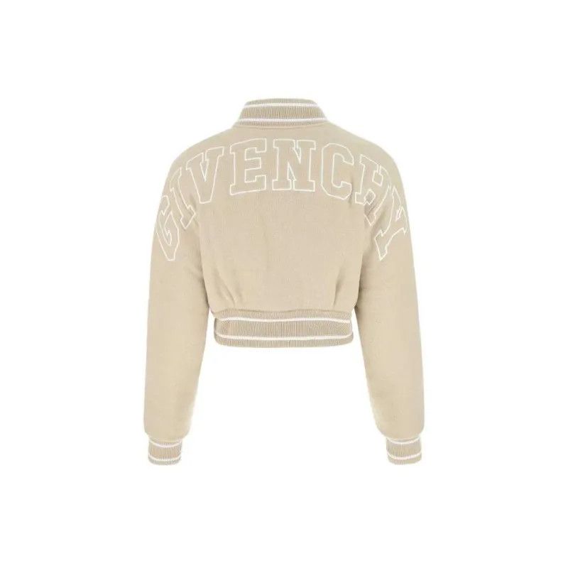 Givenchy o1srvl11e1224 Short Bomber Jacket in Beige Size L / US 10 / IT 46 - 2 Thumbnail